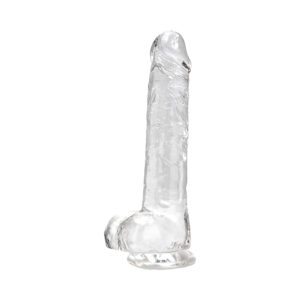8 Inch Dildo with Balls Clear