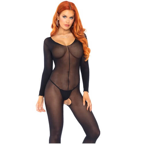 Sheer Long Sleeves Bodystocking