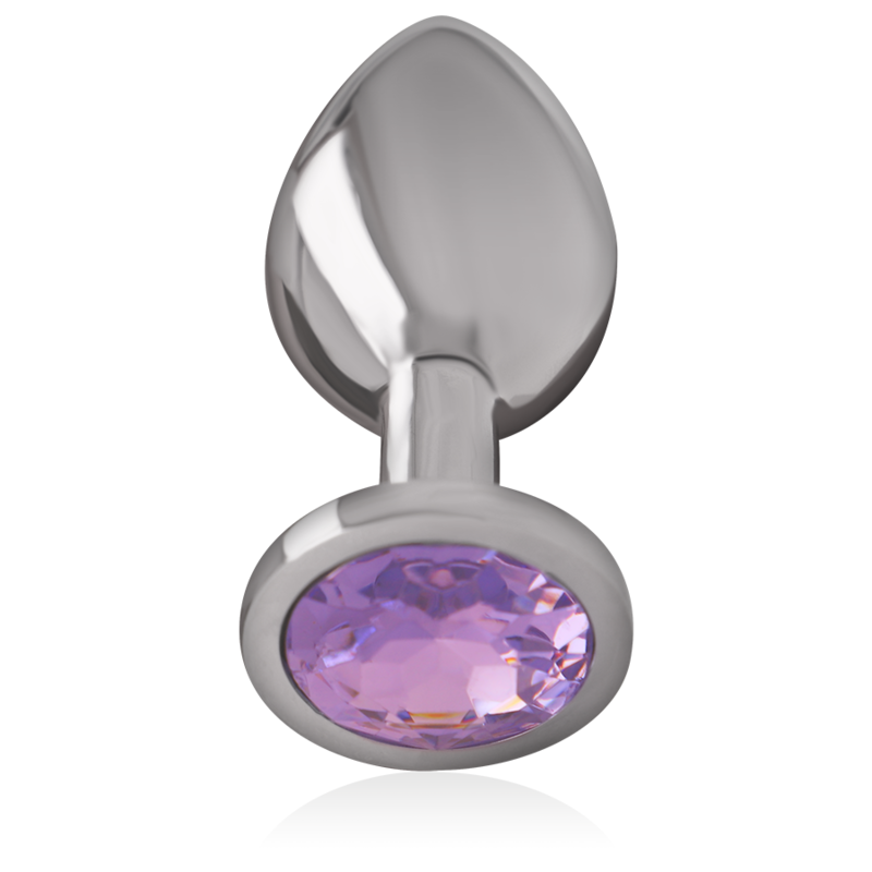 ALUMINUM METAL ANAL PLUG WITH VIOLET CRYSTAL SIZE L