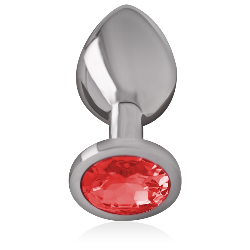 METAL ANAL PLUG WITH RED CRYSTAL SIZE M