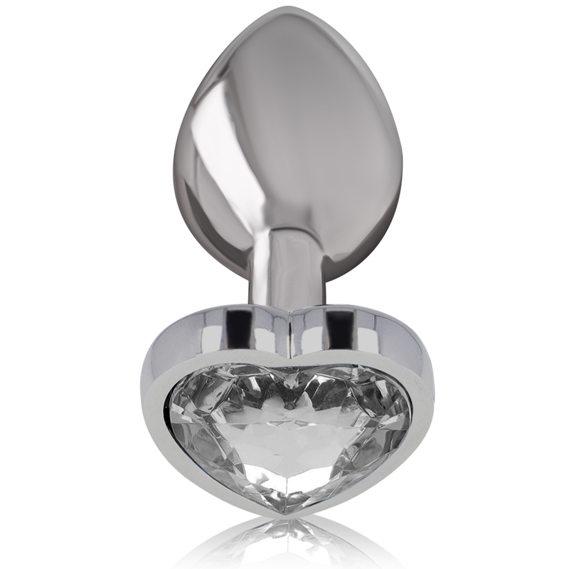 ANAL PLUG METAL ALUMINUM WHITE HEART SIZE L