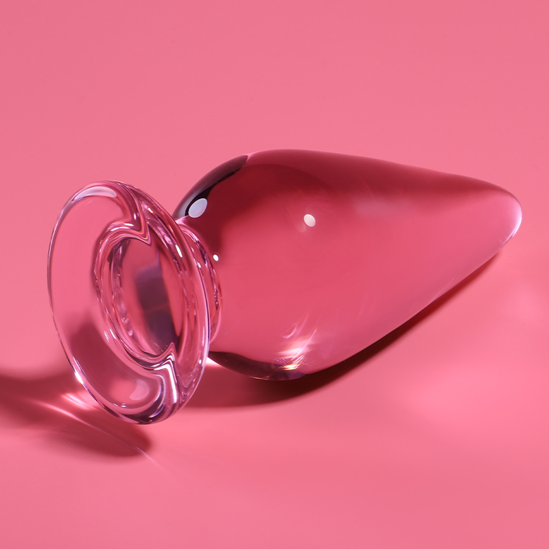ANAL PLUG BOROSILICATE GLASS PINK 11 CM -O- 5 CM