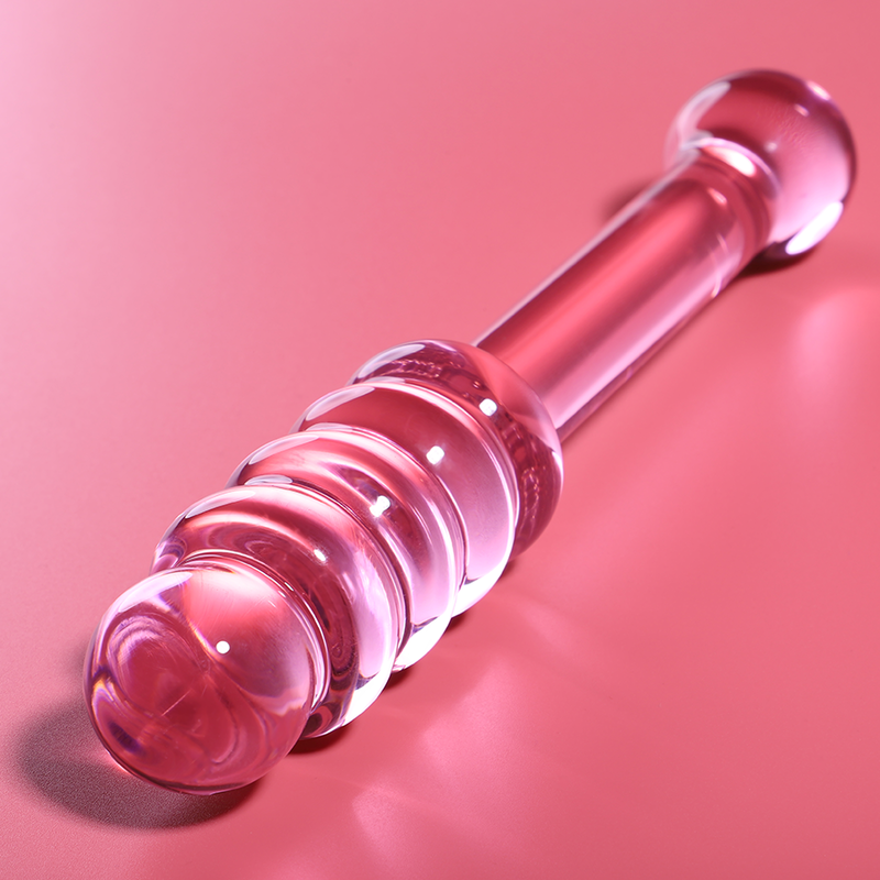 DILDO BOROSILICATE GLASS PINK 20.5 CM -O- 3 CM