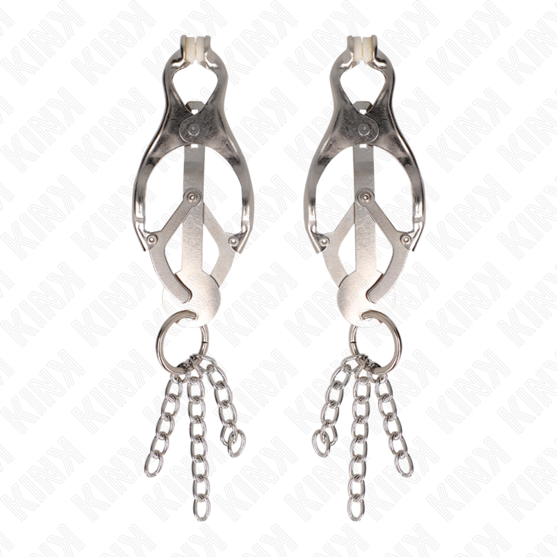 CLOVER NIPPLE CLAMPS WITH LITTLE CHAINS SILVER