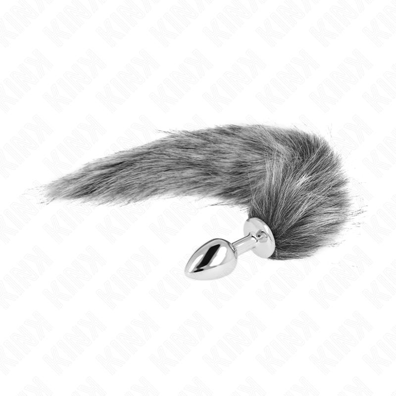ANAL PLUG SIZE S 7 X 3 CM WITH SYNTHETIC TAIL 40 CM GREY