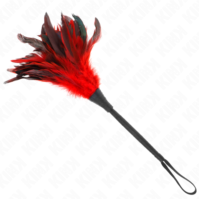 RED MAIDS HORN SHAPED TICKLE CHICKEN FEATHERS 36 CM