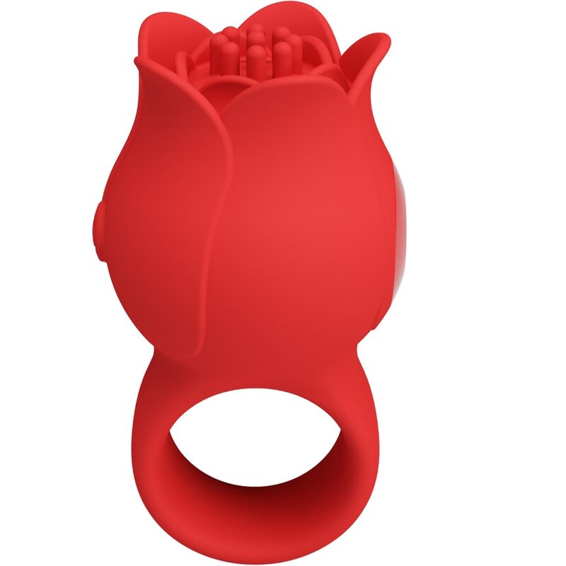 ROSE SHAPED FINGER VIBRATOR 10 VIBRATIONS RED