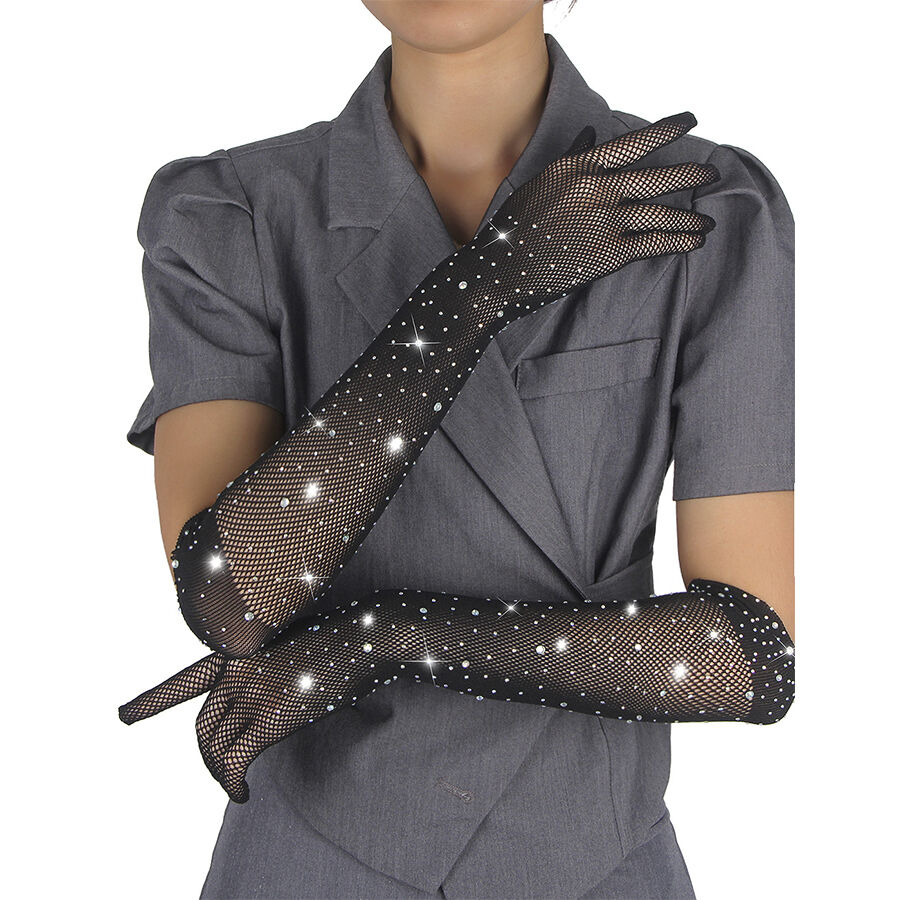TRANSPARENT GLOVES BLACK S/M